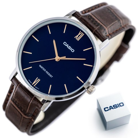ZEGAREK MĘSKI CASIO MTP-VT01L-2B + BOX ZEGAREK MĘSKI CASIO MTP-VT01L-2B + BOX