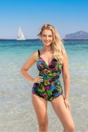 Jednoczęściowy strój kąpielowy Kostium kąpielowy Model Paula kolor 701 Black/Wzór - Etna - 44