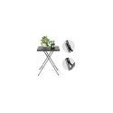 Zestaw Bistro 3w1 Stół + 2 krzesła imitacja rattanu zestaw balkonowy Czarny SC07 Zestaw Bistro 3w1 Stół + 2 krzesła imitacja rattanu zestaw balkonowy Czarny SC07