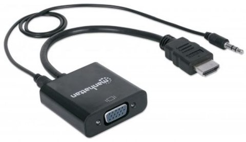 Konwerter MANHATTAN HDMI (M) + Jack 3.5 mm - VGA (F) VGA - HDMI + 3.5 mm audio 151450 Konwerter MANHATTAN HDMI (M) + Jack 3.5 mm - VGA (F) VGA - HDMI + 3.5 mm audio 151450