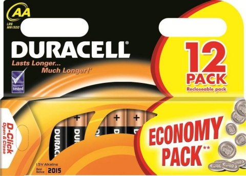 Baterie DURACELL Alkaliczna LR6 12 szt. LR6/AA MN1500 K12 Baterie DURACELL Alkaliczna LR6 12 szt. LR6/AA MN1500 K12