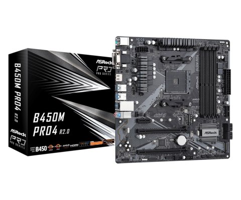 Płyta główna ASROCK B450M PRO4 R2.0 (Socket AM4 /micro ATX) Płyta główna ASROCK B450M PRO4 R2.0 (Socket AM4 /micro ATX)