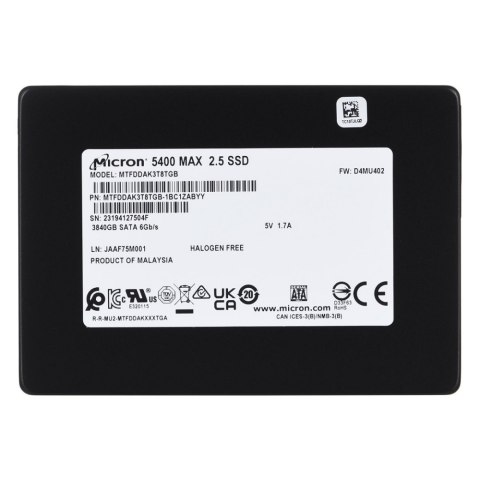 Dysk SSD MICRON 5400 MAX 3.84 TB (2.5″ /3.84 TB ) Dysk SSD MICRON 5400 MAX 3.84 TB (2.5″ /3.84 TB )