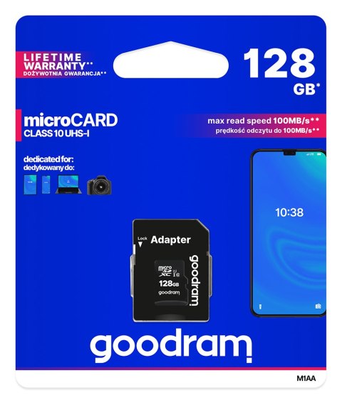 Karta pamięci GOODRAM 128 GB Adapter SD Karta pamięci GOODRAM 128 GB Adapter SD