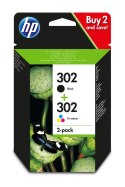 Zestaw tuszy HP 302 Czarny i tri-color (X4D37AE)