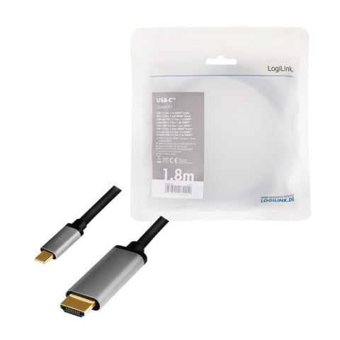 LOGILINK CUA0101 1.8m /s1x USB typu C 1x HDMI LOGILINK CUA0101 1.8m /s1x USB typu C 1x HDMI