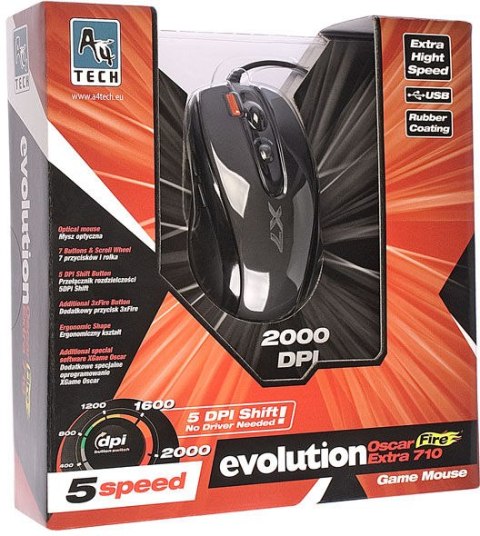 Mysz Przewodowa A4TECH XGame Opto Oscar X710 Extra Fire USB Mysz Przewodowa A4TECH XGame Opto Oscar X710 Extra Fire USB