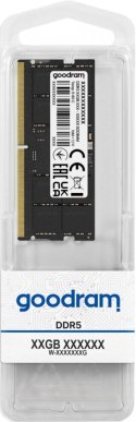 Pamięć GOODRAM (SODIMM/DDR5/16 GB/5600MHz/46CL/SINGLE) Pamięć GOODRAM (SODIMM/DDR5/16 GB/5600MHz/46CL/SINGLE)