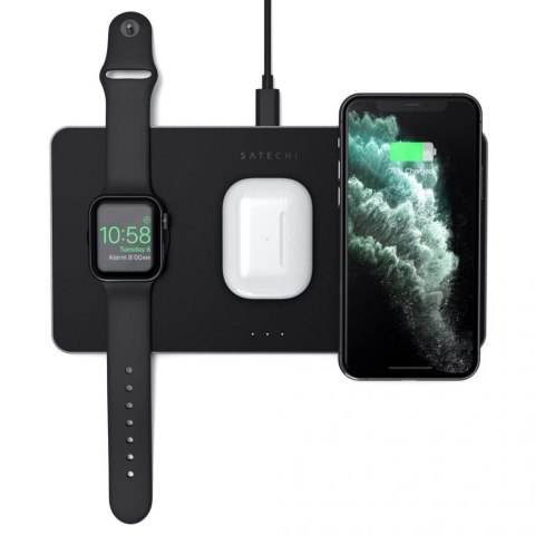 Satechi Trio Wireless Charging Pad - magnetyczna ładowarka bezprzewodowa do trzech urządzeń (AppleWatch 2,5W, AirPods 5W, Qi 7,5 Satechi Trio Wireless Charging Pad - magnetyczna ładowarka bezprzewodowa do trzech urządzeń (AppleWatch 2,5W, AirPods 5W, Qi 7,5
