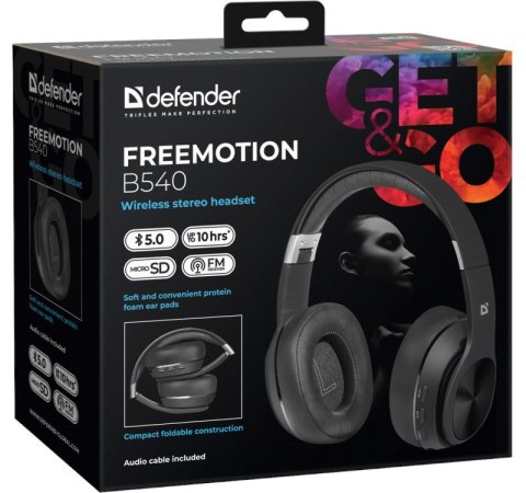 Słuchawki bezprzewodowe DEFENDER Freemotion B540 (Czarny) Słuchawki bezprzewodowe DEFENDER Freemotion B540 (Czarny)