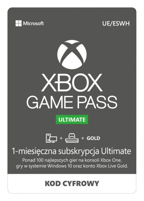 Microsoft Game Pass ESD Ultimate na 1 miesiąc (QHW-00008) Microsoft Game Pass ESD Ultimate na 1 miesiąc (QHW-00008)