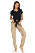 Piżama Damska Model P-1563 Black/Beige - Lorin - 42