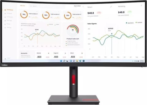 Monitor LENOVO 63D4ZAT1EU (34" /VA /60Hz /3440 x 1440 /Czarny) Monitor LENOVO 63D4ZAT1EU (34" /VA /60Hz /3440 x 1440 /Czarny)
