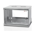 Szafa wisząca ECO 19cali 6U/320mm zmontowana, szklane drzwi, szara Szafa wisząca ECO 19cali 6U/320mm zmontowana, szklane drzwi, szara