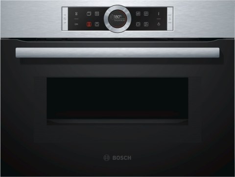 Piekarnik z kuchenką mikrofalową Do zabudowy w słupku BOSCH Serie 8 CMG 633BS1 Piekarnik z kuchenką mikrofalową Do zabudowy w słupku BOSCH Serie 8 CMG 633BS1