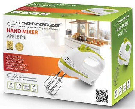 Mikser ręczny ESPERANZA EKM011 (400W / Biało-zielony) Mikser ręczny ESPERANZA EKM011 (400W / Biało-zielony)