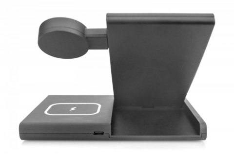 Stacja ładująca indukcyjna 3w1 składana 15W MagSafe + Qi 1m USB Czarna Stacja ładująca indukcyjna 3w1 składana 15W MagSafe + Qi 1m USB Czarna
