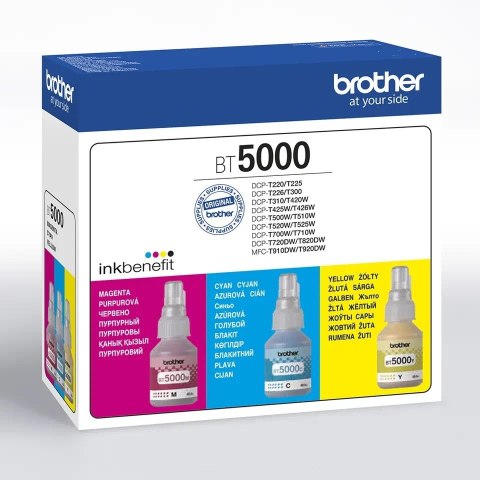 Zestaw tuszy BROTHER Zestaw tuszy Multipack BT5000CMY BT5000CLVAL Zestaw tuszy BROTHER Zestaw tuszy Multipack BT5000CMY BT5000CLVAL