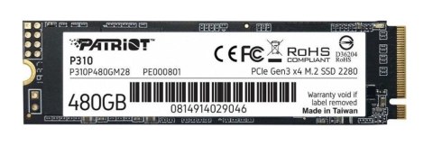Dysk SSD M.2 PATRIOT P310 PCIe m.2 SSD 480 GB (M.2 2280″ /480 GB )