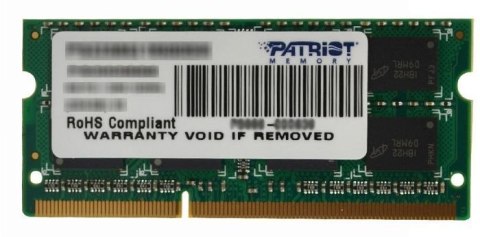 Pamięć PATRIOT (SODIMM/DDR3/4 GB/1600MHz/1.5V/11CL/SINGLE) Pamięć PATRIOT (SODIMM/DDR3/4 GB/1600MHz/1.5V/11CL/SINGLE)