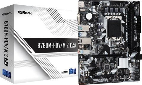 Płyta główna ASROCK B760M-HDV/M.2 D4 (Socket 1700 /micro ATX) Płyta główna ASROCK B760M-HDV/M.2 D4 (Socket 1700 /micro ATX)