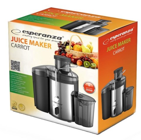 Sokowirówka ESPERANZA EKJ002 (0.45l /500W /Czarno-stalowy ) Sokowirówka ESPERANZA EKJ002 (0.45l /500W /Czarno-stalowy )