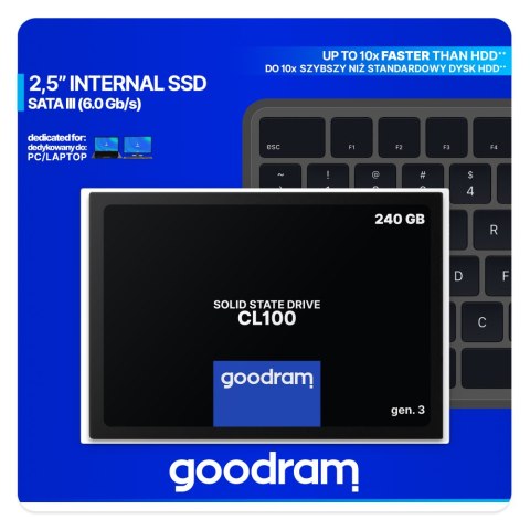 Dysk SSD GOODRAM SSDPR-CL100-240-G3 (2.5″ /240 GB ) Dysk SSD GOODRAM SSDPR-CL100-240-G3 (2.5″ /240 GB )