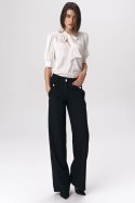 Czarne spodnie palazzo SD38 Black - Nife - 38 Czarne spodnie palazzo SD38 Black - Nife - 38