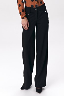 Czarne spodnie palazzo SD38 Black - Nife - 42