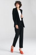 Spodnie lniane z gumką w pasie SD84 Black - Nife - 42 Spodnie lniane z gumką w pasie SD84 Black - Nife - 42