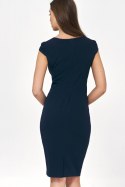 Sukienka Granatowa ołówkowa sukienka za kolano S225 Navy - Nife - 42 Sukienka Granatowa ołówkowa sukienka za kolano S225 Navy - Nife - 42