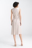 Sukienka lniana bez rękawów S237 Beige - Nife - 42 Sukienka lniana bez rękawów S237 Beige - Nife - 42
