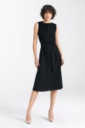 Sukienka lniana bez rękawów S237 Black - Nife - 36 Sukienka lniana bez rękawów S237 Black - Nife - 36