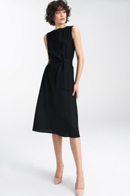 Sukienka lniana bez rękawów S237 Black - Nife - 36