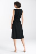 Sukienka lniana bez rękawów S237 Black - Nife - 38 Sukienka lniana bez rękawów S237 Black - Nife - 38