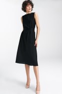 Sukienka lniana bez rękawów S237 Black - Nife - 40 Sukienka lniana bez rękawów S237 Black - Nife - 40
