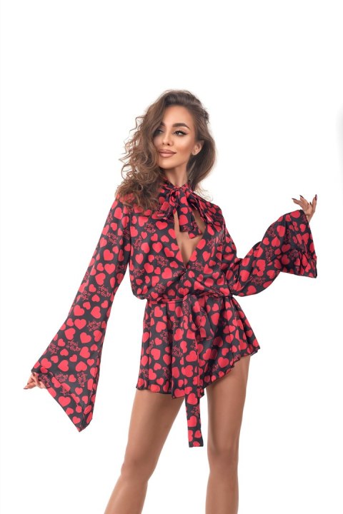 Szlafrok Model Morgan short Black/Red - Anais - L/XL Szlafrok Model Morgan short Black/Red - Anais - L/XL