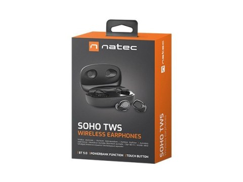 Słuchawki bezprzewodowe NATEC SOHO TWS (Czarny) Słuchawki bezprzewodowe NATEC SOHO TWS (Czarny)