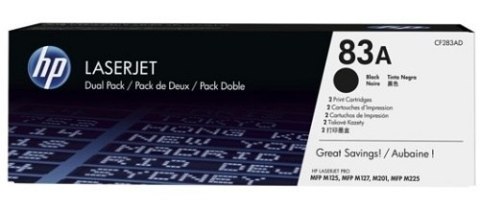 Toner HP 83A Zestaw 2 tonerów Czarny CF283AD CF283AD Toner HP 83A Zestaw 2 tonerów Czarny CF283AD CF283AD