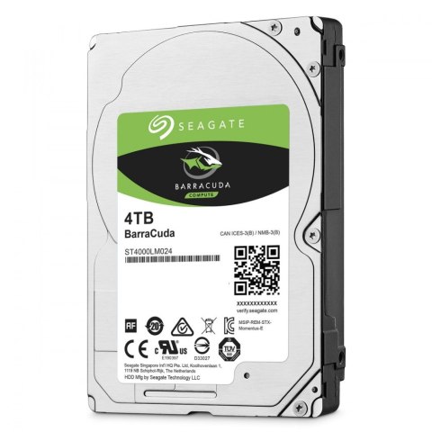 Dysk serwerowy HDD SEAGATE BarraCuda ST4000LM024 (4TB /2.5" /5400RPM ) Dysk serwerowy HDD SEAGATE BarraCuda ST4000LM024 (4TB /2.5" /5400RPM )