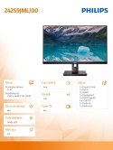 Monitor PHILIPS 242S9JML/00 (23.8" /VA /75Hz /1920 x 1080 /Czarny) Monitor PHILIPS 242S9JML/00 (23.8" /VA /75Hz /1920 x 1080 /Czarny)