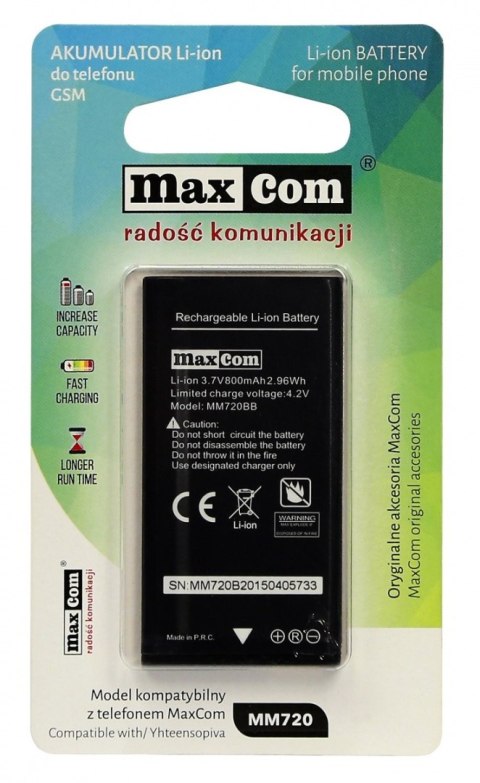 Akulumator MAXCOM(MaxCom MM720\800mAh\3.7V) Akulumator MAXCOM(MaxCom MM720\800mAh\3.7V)
