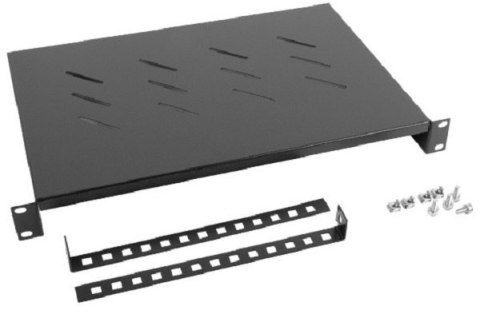 Półka do szaf 19'' 600mm 1U 483x300mm czarna Półka do szaf 19'' 600mm 1U 483x300mm czarna