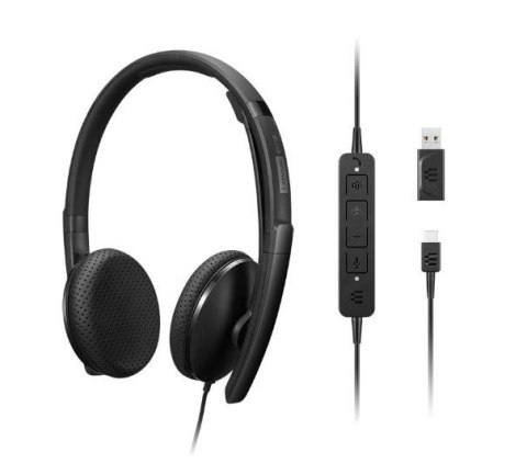 Słuchawki Na głowę LENOVO 4XD1M45626 (1.8m /Złącze USB typu C wtyk/Czarny) Słuchawki Na głowę LENOVO 4XD1M45626 (1.8m /Złącze USB typu C wtyk/Czarny)