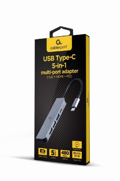 Adapter GEMBIRD A-CM-COMBO5-03 USB-C - 3x USB-A + HDMI Adapter GEMBIRD A-CM-COMBO5-03 USB-C - 3x USB-A + HDMI