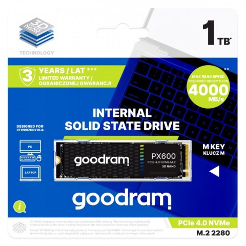 Dysk SSD GOODRAM SSDPR-PX600-1K0-80 (M.2 2280″ /1TB ) Dysk SSD GOODRAM SSDPR-PX600-1K0-80 (M.2 2280″ /1TB )