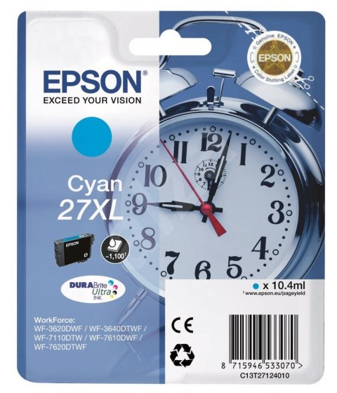 Tusz EPSON 27XL Cyjan C13T27124010 Tusz EPSON 27XL Cyjan C13T27124010