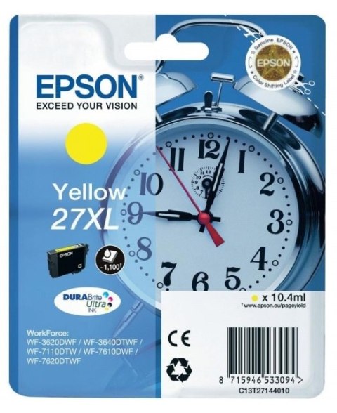 Tusz EPSON 27XL Żółty C13T27144010 Tusz EPSON 27XL Żółty C13T27144010