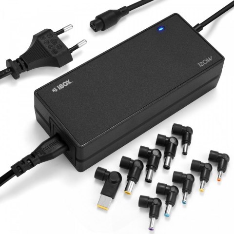 IUZA120WA Zasilacz sieciowy IBOX 120W Wymienne końcówki IUZA120WA Zasilacz sieciowy IBOX 120W Wymienne końcówki