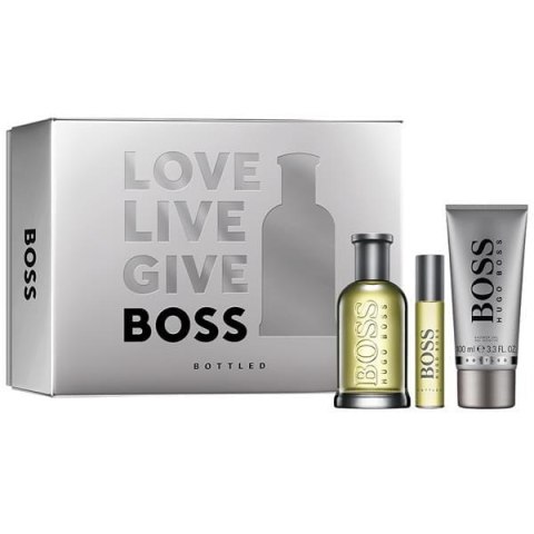 Hugo Boss Bottled zestaw woda toaletowa spray 100ml + woda toaletowa spray 10ml + żel pod prysznic 100ml (P1)